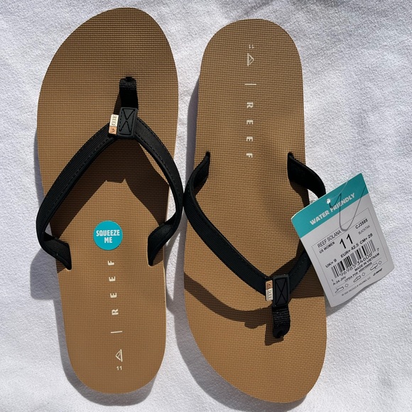 Reef Solana Sandal, New With Tag- Black / Tan (Woman) - Picture 8 of 9